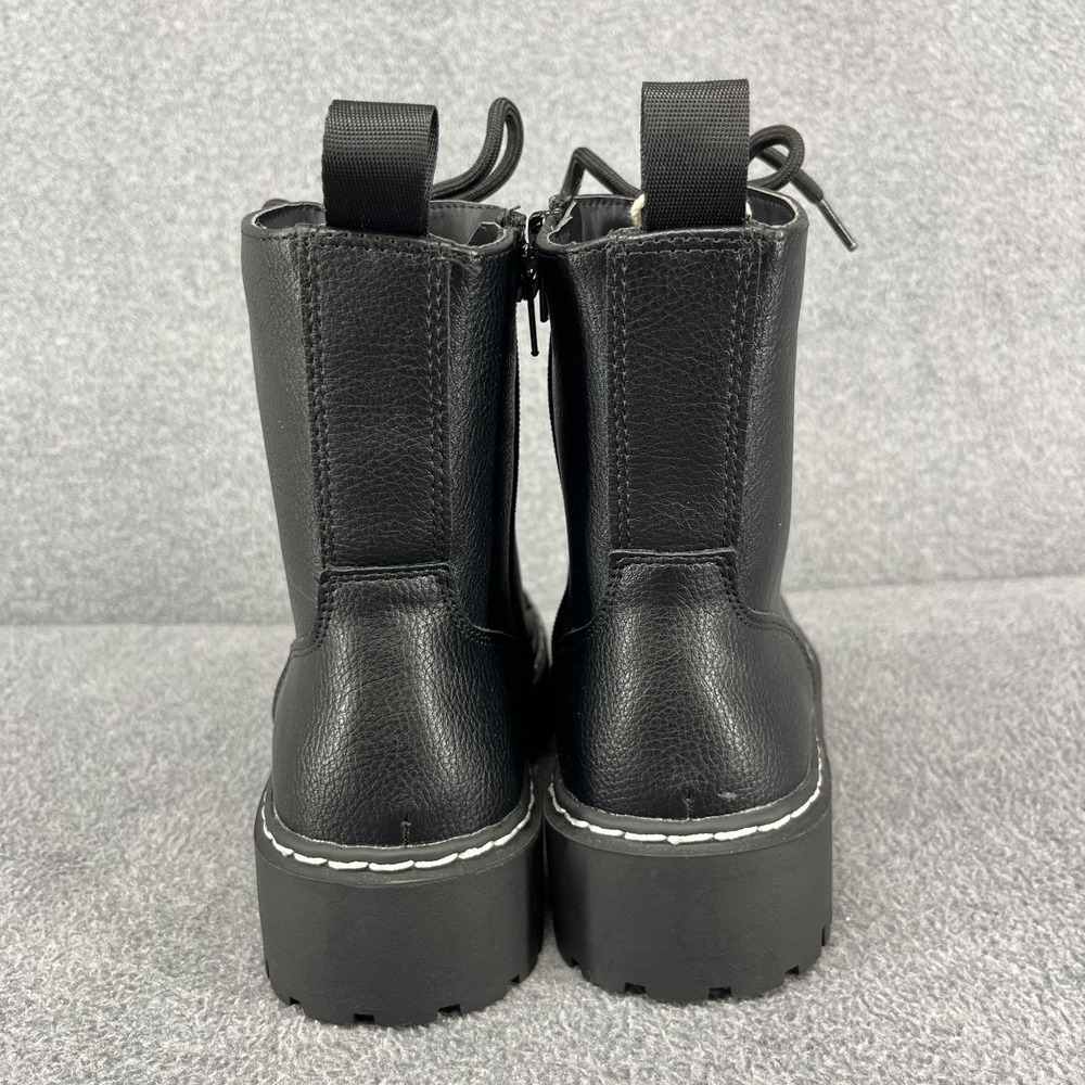 Sincerely Jules Harley Chunky Combat Leather Boots Women's‎ 7 M Black - Picture 6 of 13
